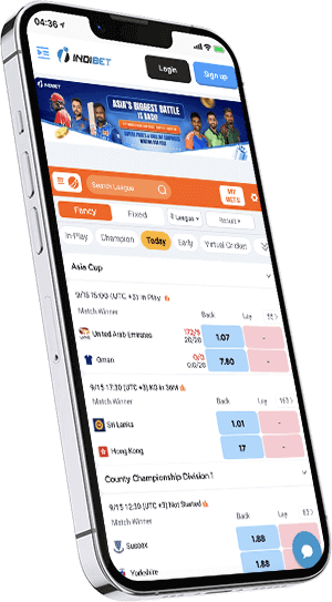 Indibet app for iOS